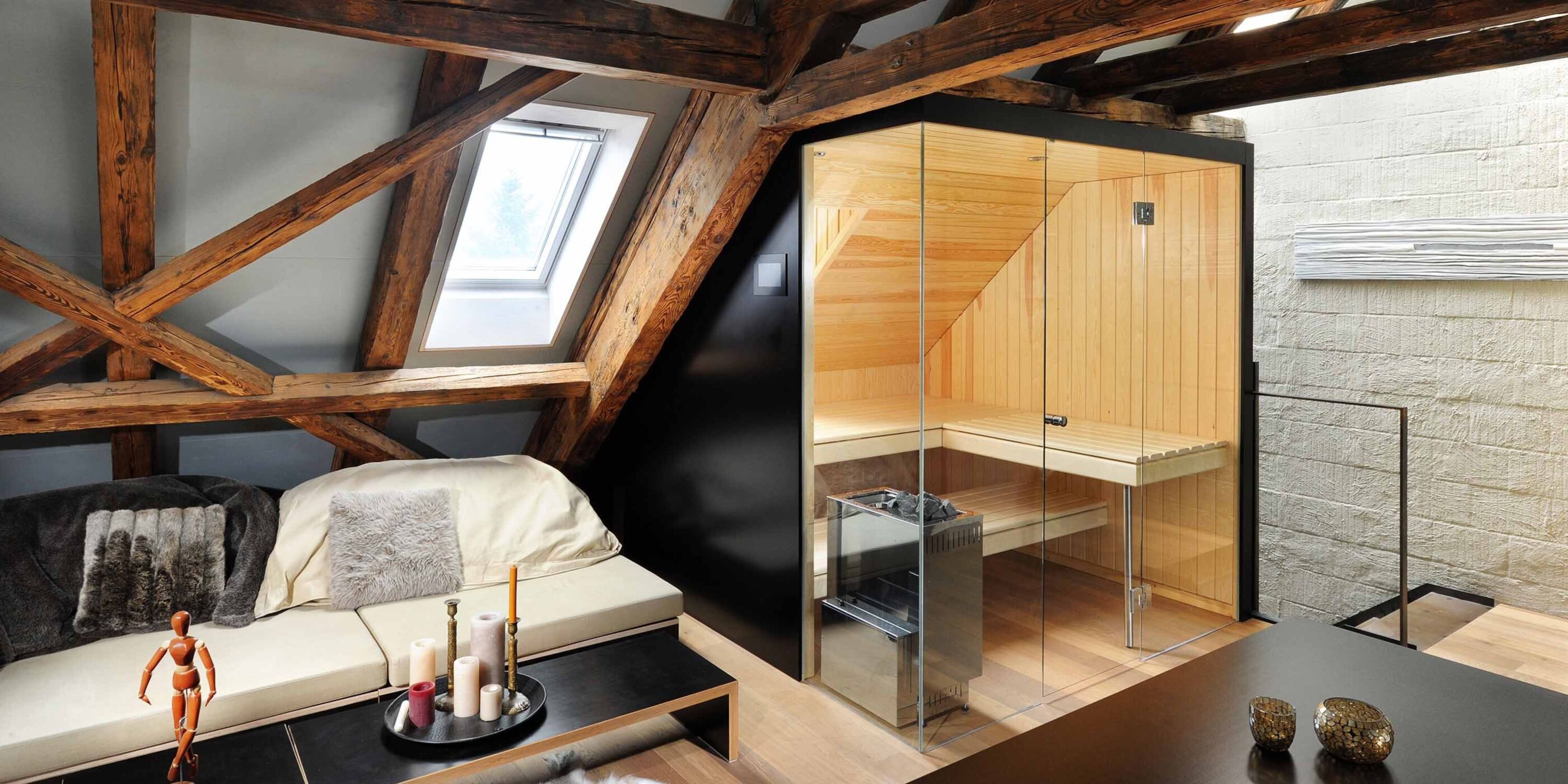 Kueng wellness biosauna zuhause dachfenster